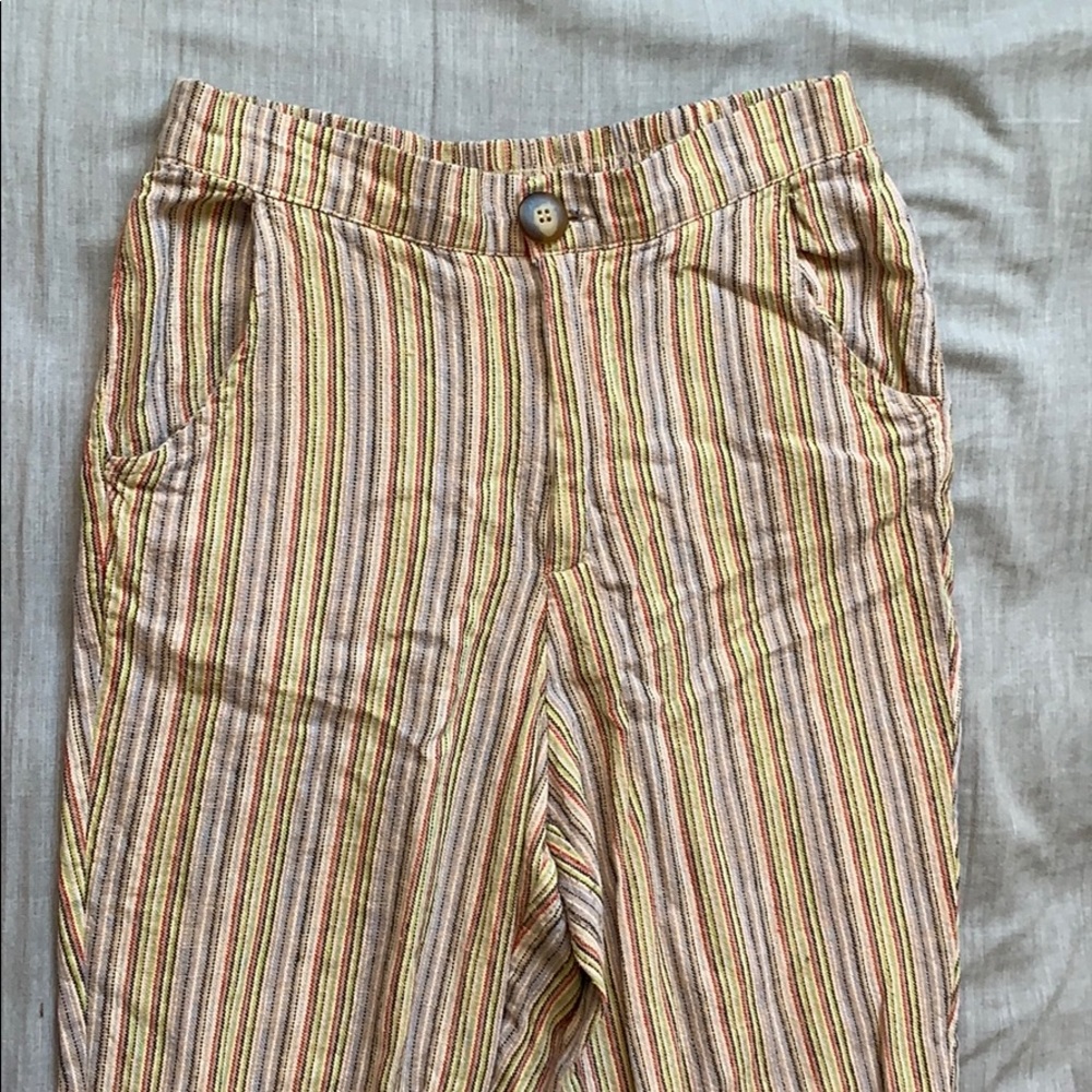 striped linen pants